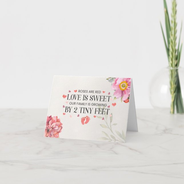 Cartão Nossa família está crescendo com 2 pés de ultra (Frente)