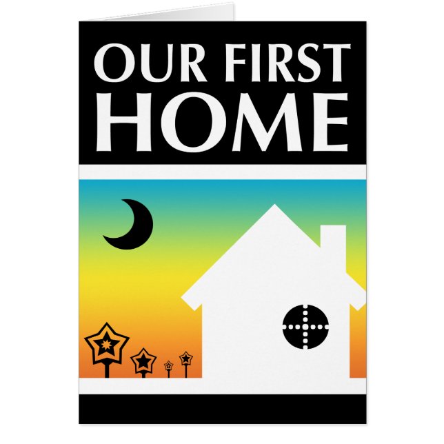 Cartão nossa primeira casa (pôr do sol arco-íris) (Frente)