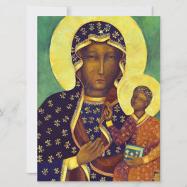 Cartão Nossa Senhora de Częstochowa Ícone da Madona Negra