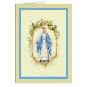 Cartão Nossa senhora de flores da Virgem Maria da