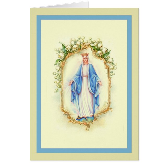 Cartão Nossa senhora de flores da Virgem Maria da (Frente)