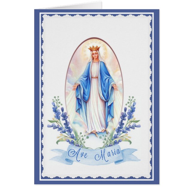 Cartão Nossa senhora de flores da Virgem Maria da (Frente)