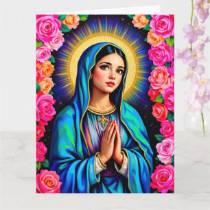 Cartão Nossa Senhora de Guadalupe Orando Virgem Maria