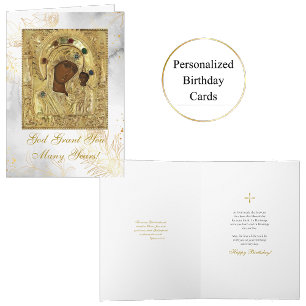 Cartão Nossa Senhora de Kazan, os Theotokos, Ícone Aniver