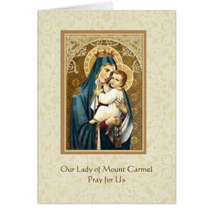 Cartão Nossa senhora de Monte Carmelo Jesus Scapular