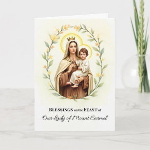Cartão Nossa Senhora do Carmo Bênçãos do Dia da Festa