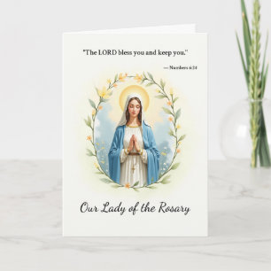 Cartão Nossa Senhora do Rosário Paz e Bênçãos de Deus
