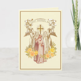Cartão Nossa Senhora Virgem Maria abençoada Dia das Mães 
