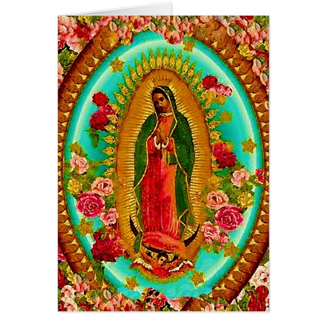 Cartão Nossa Virgem Maria mexicana do santo da senhora (Frente)