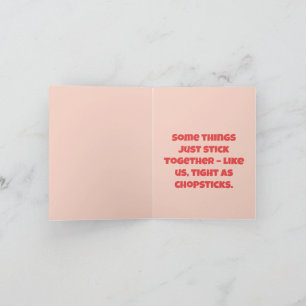 Cartão Nosso Amor é Apertado com Hashi – Comida Fofa