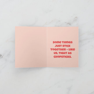 Cartão Nosso Amor é Apertado como Hashi – Comida Fofa