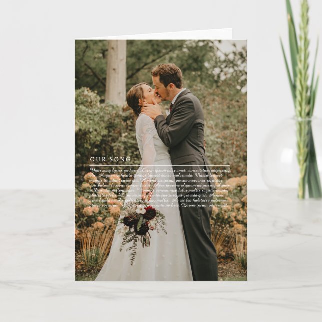 Cartão Nosso Aniversário da Música do Casamento (Frente)