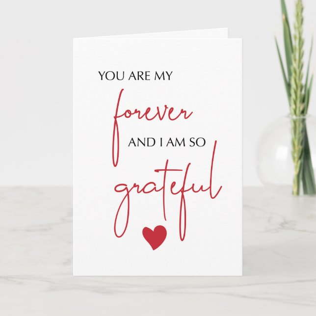 Cartão Nosso Aniversário Grateful for ever Love (Frente)