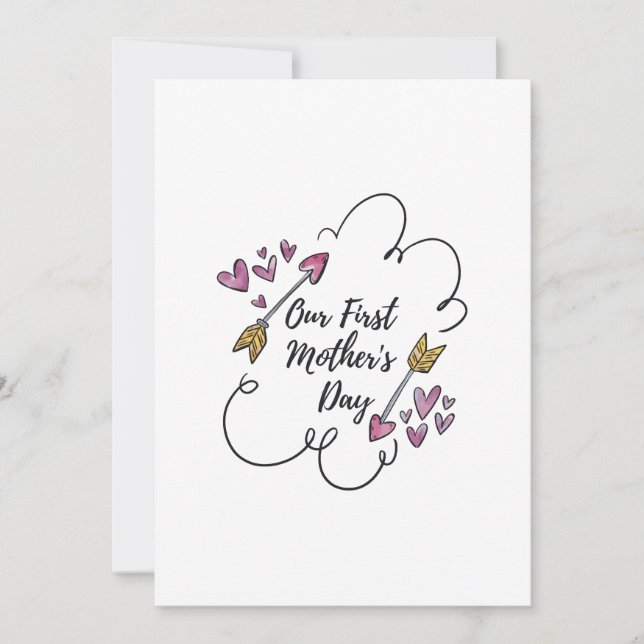 Cartão Nosso primeiro Dia de as mães (Frente)