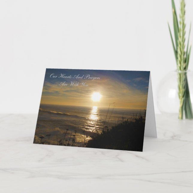 Cartão Nossos corações e orações são com você (Frente)