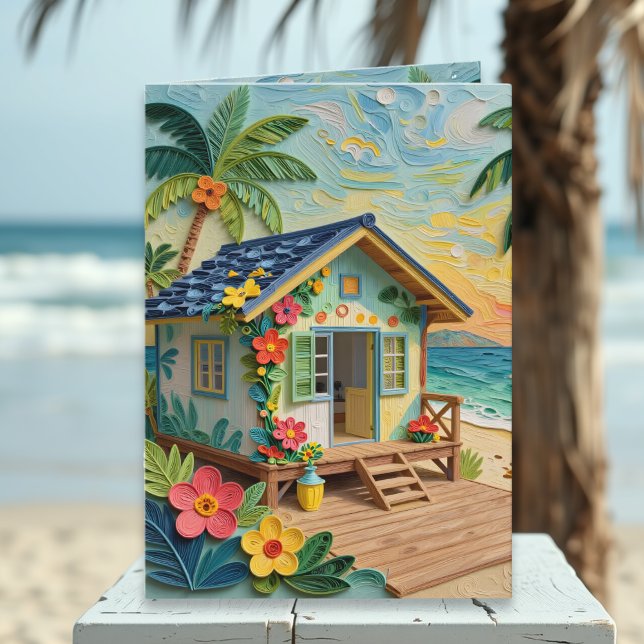 Cartão Nostalgia de Você | Tema Praia à Distância (Criador carregado)