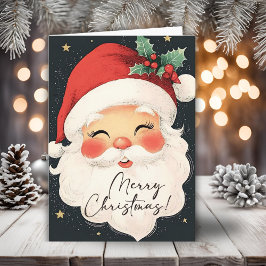 Cartão Nostalgic Santa Claus Feliz Feriado de Natal