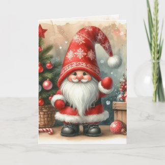 Cartão Nostalgic Vintage Christmas Santa Claus watercolor