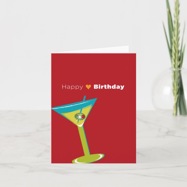 Cartão Nota Card_Happy Birthday Martini (Frente)