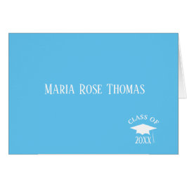 Cartão Nota de agradecimento Carolina Blue Grad (4,25" x