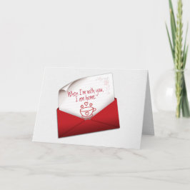 Cartão Nota De Amor De Aniversário Em Envelope Vermelho