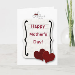 Cartão Nota de Dia de as mães Feliz