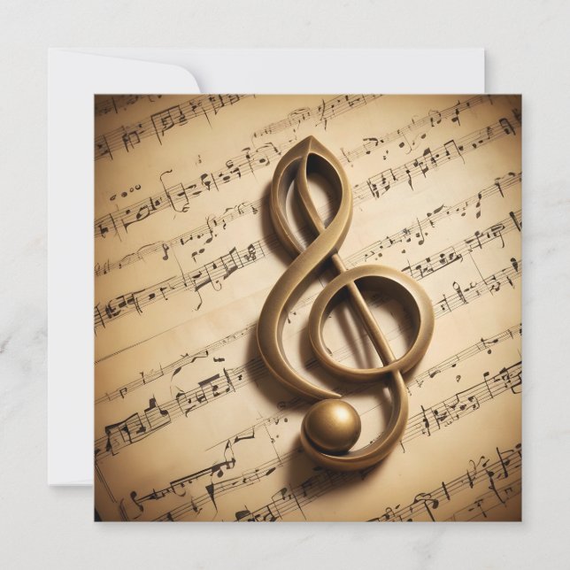 Cartão Nota de Limpeza Musical de Texto Personalizado (Frente)