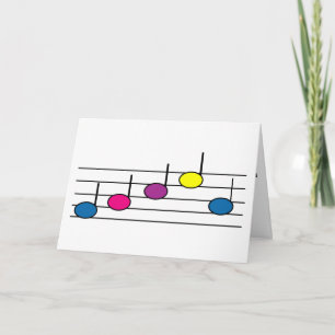 Cartão Nota de música Colorida