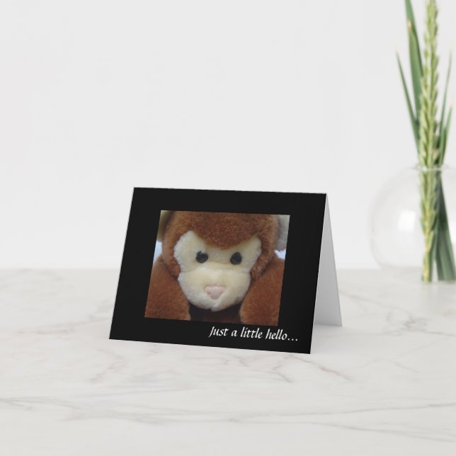 Cartão Nota de Olá do Macaco (Frente)
