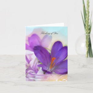 Cartão Nota de Vazio de Crocus Roxo