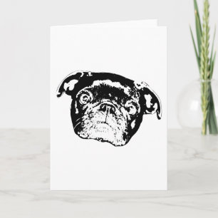 Cartão Nota Festiva da Personalidade do Pug