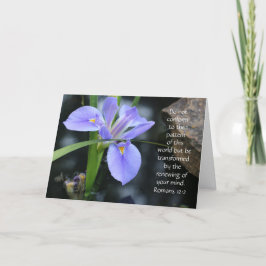 Cartão Nota Floral com Script Verso de Romanos (vazio)