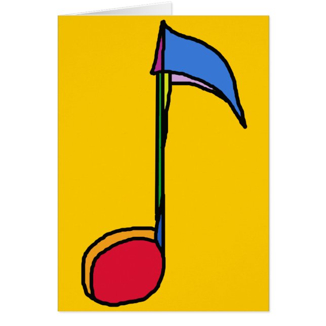 Cartão nota musical colorida (Frente)