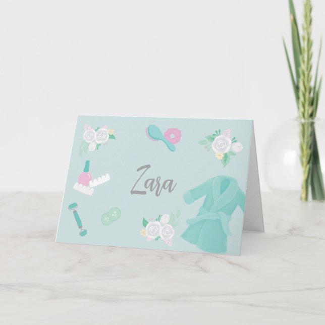 Cartão Nota personalizada com tema Spa elegante faux-prat (Frente)