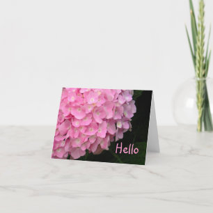 Cartão notard, "Pink Hydrangea/Hello"