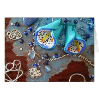 Cartão Notas azuis das flores de Bell