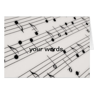 Cartão Notas da música