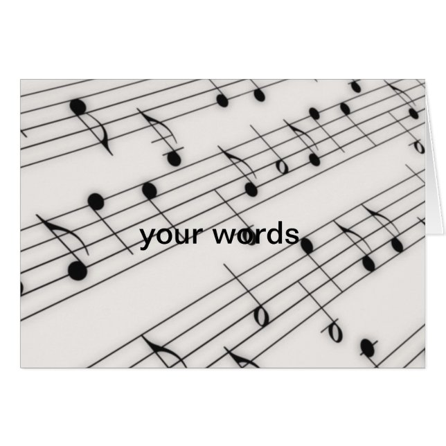 Cartão Notas da música (Frente Horizontal)