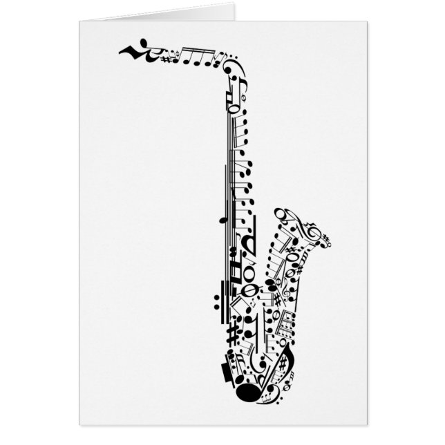 Cartão Notas de Saxaphone (Frente)