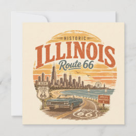 Cartão Notas de Viagem do Lago Illinois Route 66