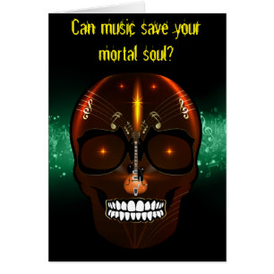 Cartão Notas de Violão de Placa de Vazio de Crânio