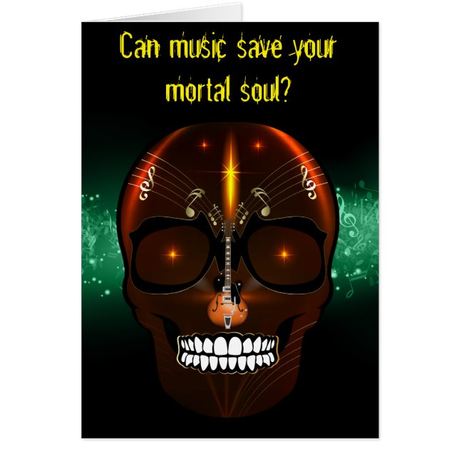 Cartão Notas de Violão de Placa de Vazio de Crânio (Frente)