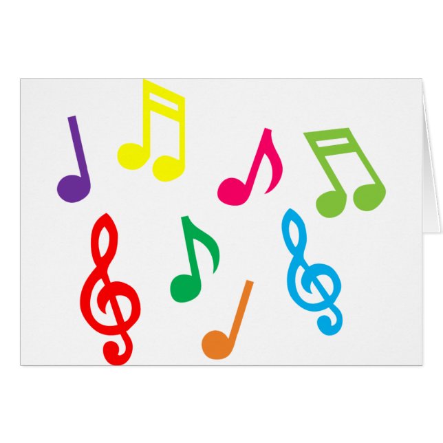Cartão Notas musicais (Frente Horizontal)