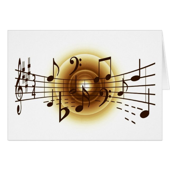 Cartão Notas Musicais Legais (Frente Horizontal)