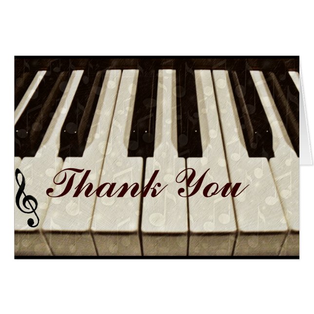 Cartão Notas & Teclas musicais (Frente Horizontal)