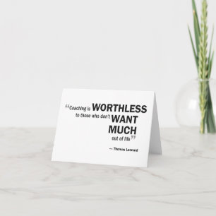 Cartão Note card - 'Coaching is worthless...'