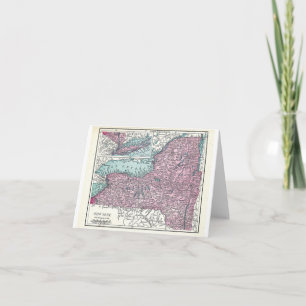 Cartão Note card:  Map of New York, 1921