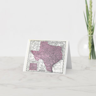 Cartão Note card: Map of Texas, 1921