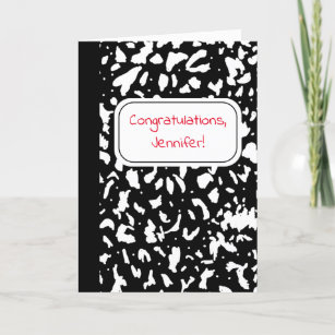Cartão Notebook para novos Parabéns de professores