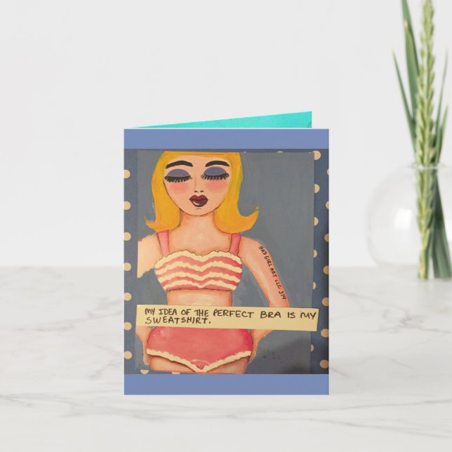 Cartão Notecard, a minha ideia do sutiã perfeito é a minh (Frente)